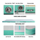 AKSPORT Air Mat Tumble Track 10ft 13ft 16ft 20ft Gymnastics Tumbling Mat Inflatable Tumble Track with Electric Air Pump for Home Use/Tumble/Gym/Training/Cheerleading (Mint Green, 13.12x3.28x0.66ft) AKSPORT