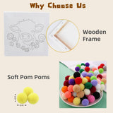 DIY Pom Pom Painting Art Hummingbird Easy for Beginner, Arts and Crafts for Adults and Kids, Snip Plush Canvas Paint by Numbers Kit for Wall Decor 20x20cm-5 Generic