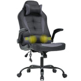 Gaming Chair Massage Office Chair Racing Desk Chair Ergonomic PC Executive High Back PU Leather Computer Chair with Lumbar Support Headrest Armrest Task Rolling Swivel Chair for Women Adults, Grey BestOffice