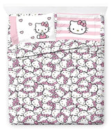 Jay Franco Sheet Set with Fitted, Flat Sheets & Pillow Cover - Ultra-Soft Bedding with Pillowcase for Room Decor, Multi - Hello Kitty, 4 Piece Queen Jay Franco