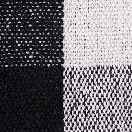 DII Buffalo Check Collection Rustic Farmhouse Throw Blanket with Tassles, 50x60, Black/White DII
