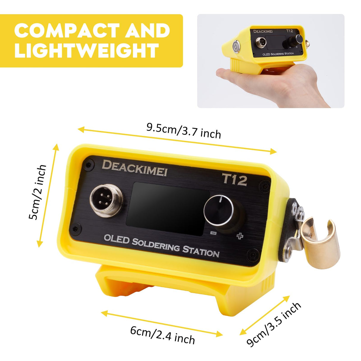 Deackimei Cordless Soldering Iron Station for Dewalt 20V Max Battery, Temperature Adjustable, Auto Sleep & Low Voltage Protection, °C/ºF Conversion, OLED Digital Display, Lead-Free Solder (Tool Only) Deackimei