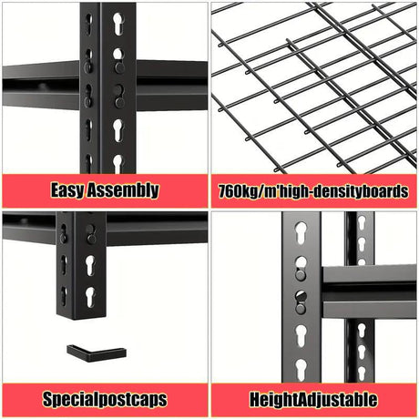 LI JIU HOME 5 Tire Storage Shelving Heavy Duty Garage Shelves 2000LBS Load Bearing, Full Metal Shelving Units, Durable Construction, Adjustable Shelves, Easy Assembly, 36''W x 16''D x 72''H LI JIU HOME