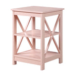 Convenience Concepts Oxford End Table with Shelves, Blush Pink Convenience Concepts