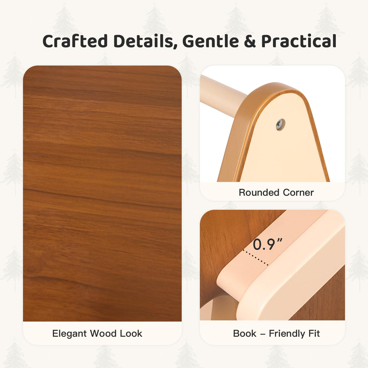 OOOK Solid Wood Rotating Bookshelf Tower 4 Tier, 360°Display Floor Standing Spinning Bookshelf Tower, Small Corner Bookcase for Small Spaces, Kids Tree Book Shelf for Kids Rooms, Classroom, Nursery OOOK