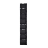 70.87'' Tall Bookshelf, 8 Tiers Bookshelves and Bookcases, Floor Standing Display Shelving with Wavy Border Design, Home Decor Furniture Adjustable Narrow Bookcase for Home Office, Black AOPNOMU