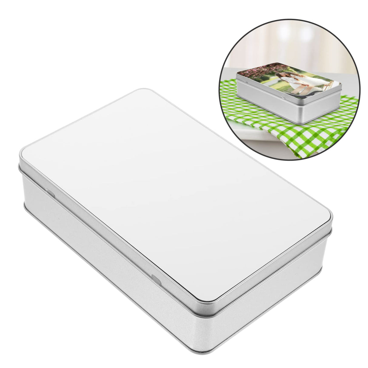 Box Sublimation Candy Tin Box Storage Box with Lid Cake Container Candy Containers Tin Pen Pencil Case Sublimation Metal Box Small Tin Box Tinplate Trinket Box Container SHOWERORO