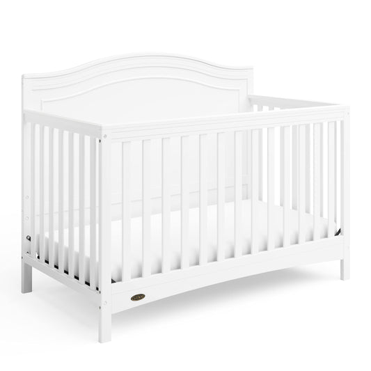 Graco Paris 4-in-1 Convertible Crib (White) - GREENGUARD Gold Certified, Converts to Toddler Bed, Daybed and Full Bed, Fits Standard Crib Mattress, Adjustable Mattress Base - WoodArtSupply