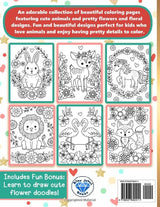 Coloring Book for Kids: Animals and Flowers for Girls Ages 6-12 Lindesa