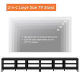 FITUEYES Classic TV Stand for 100 Inch TV, Black Entertainment Center for 80 85 90 inch TV Console Table with 12 Cubby Storage for Living Room Bedroom FITUEYES