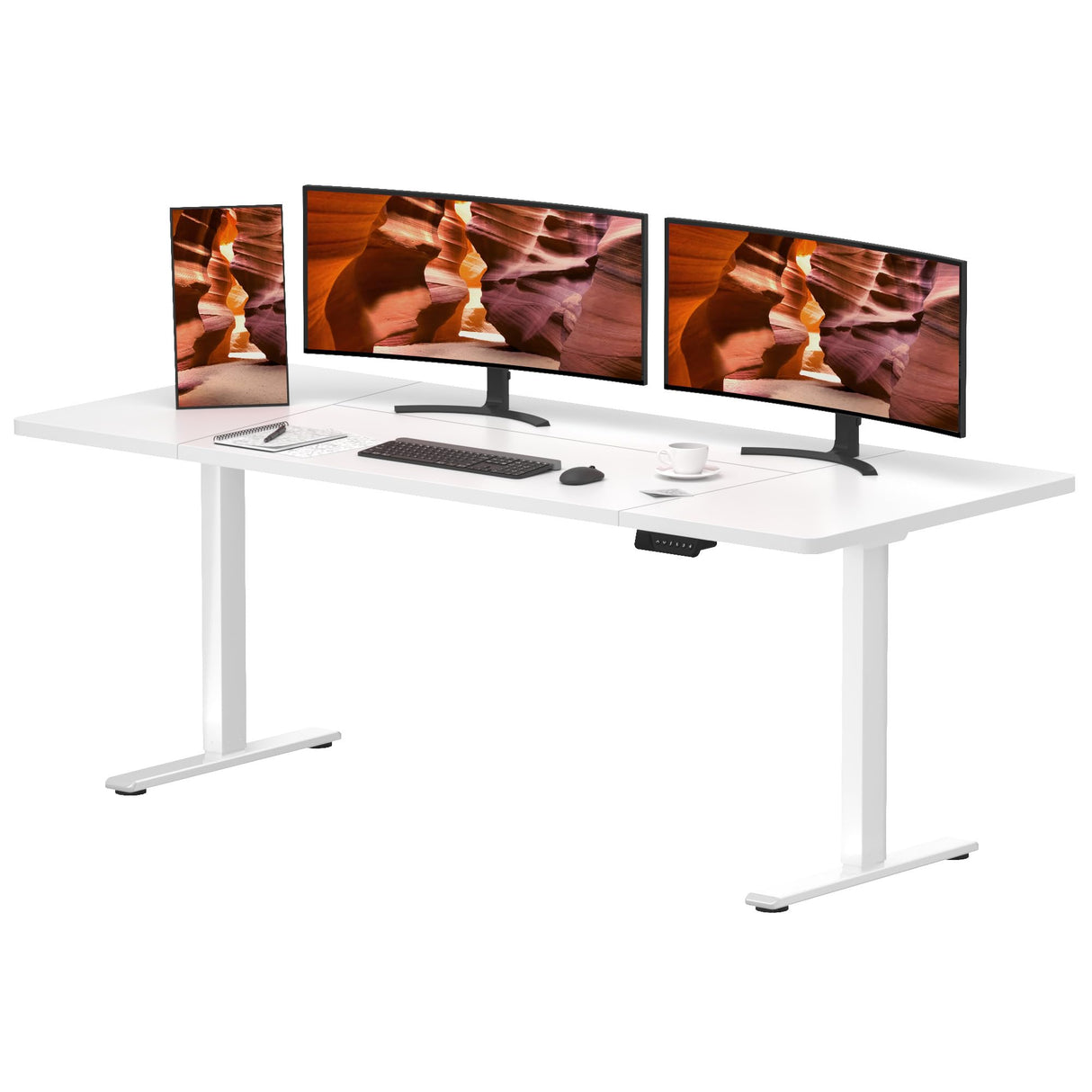 FitStand Dual Motor Standing Desk, Large Stand Up Desk, 79x31 Inches Electric Sit Stand Desk, 4 Memory Preset Adjustable Height Desk Home Office Desks(White) FitStand