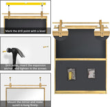 NXHOME Gold Bathroom Mirror 20" x 28" Brushed Gold Rustic Rectangle Metal Framed Barn Door Farmhouse Bathroom Vanity Mirror for Over Sink, Foyer Entryway Decor NXHOME