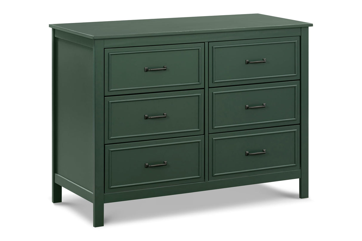 DaVinci Charlie 6-Drawer Baby Dresser - Wooden Double Chest of Drawers for Kids, Boys and Girls - Multi-Purpose Storage for Bedroom, Nursery, Living Room & Hallway, Easy to Assemble - Forest Green DaVinci