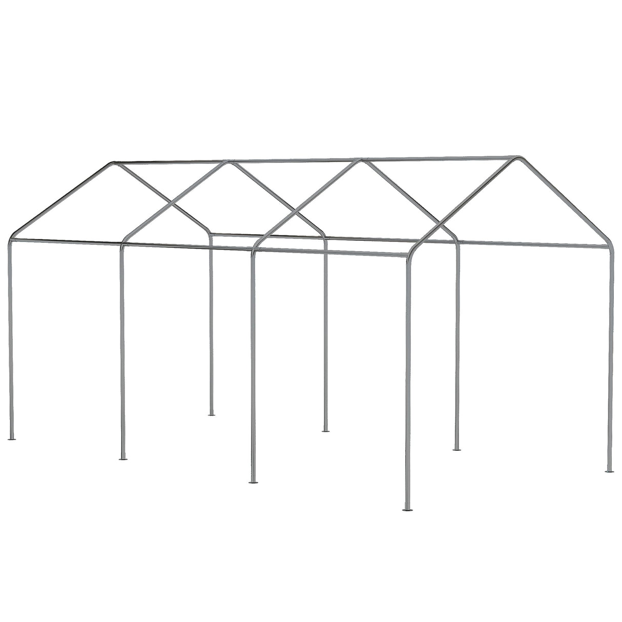Outsunny 10' x 20' Party Tent and Carport, Height Adjustable Portable Garage, Outdoor Canopy Tent 8 Legs Without Sidewalls for Car, Truck, Boat, Motorcycle, Bike, Garden Tools, Gray Outsunny