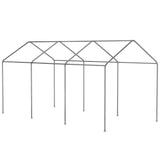 Outsunny 10' x 20' Party Tent and Carport, Height Adjustable Portable Garage, Outdoor Canopy Tent 8 Legs Without Sidewalls for Car, Truck, Boat, Motorcycle, Bike, Garden Tools, Gray Outsunny