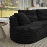 121 inch Curved Modular Sectional Sofa Couch, Oversized 2 Pieces Floor Foam Boneless Couches for Living Room, Deep Seat Cloud Couch with Right Facing Chaise w/Throw Pillows,No Assembly Required Eafurn