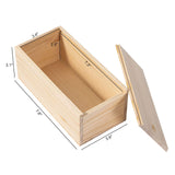 Useekoo Unfinished Wooden Storage Box with Sliding Lid, 7.8'' x 3.9'' x 3.1'' Keepsake Box, Rustic Wood Gift Boxes for Art Hobbies, DIY Lovers, Desk Organizers and Christmas Decorations Useekoo