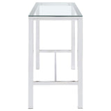 Coaster Home Furnishings - Tolbert - Glass & Metal - 47-Inch Rectangular Bar Table with Tempered Glass Top and Chrome Legs - Dining Room & Home Bar - Chrome - 104873 Coaster Home Furnishings