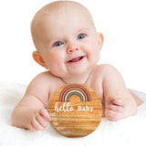 Wooden Baby Birth Announcement Sign Rainbow Baby Name Sign with Marker Pen Baby Arrival Sign Welcome Newborn Sign for Hospital Photo Prop Baby Shower Jetec