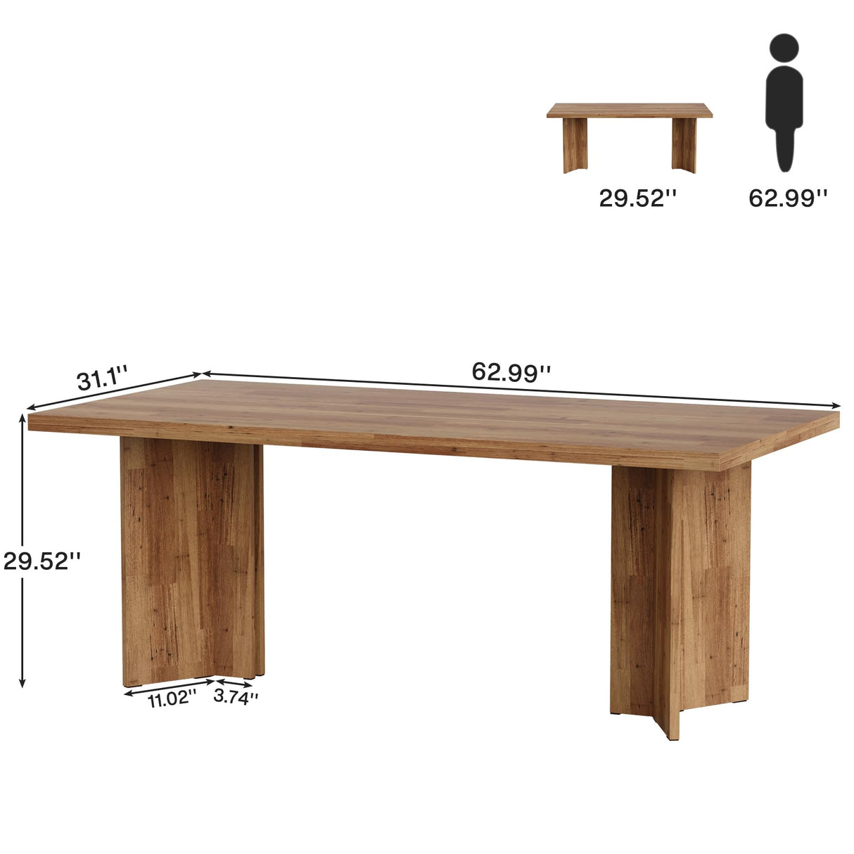Tribesigns 15.7FT Conference Table, Large Rectangle Meeting Seminar Table for 14-16 Person, Long Wooden Business Tables (Set of 6, Walnut) Tribesigns