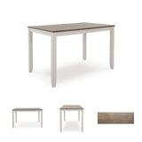 Signature Design by Ashley Skempton Modern Farmhouse Counter Height Dining Table and Upholstered Bar Stools, Set of 7, White & Light Brown Signature Design by Ashley