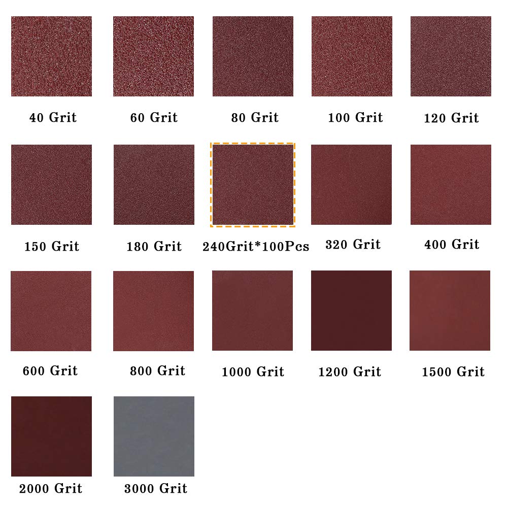 SPEEDWOX Hook and Loop Sanding Discs 100pcs 3 Inch 240 Grit Sandpaper for Wood Drill Grinder Rotary Tools No Hole SPEEDWOX