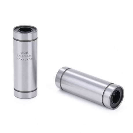 XIKE 2 Pcs LM10LUU Sealed Lengthen Linear Ball Bearings 10x19x55mm,Fits DIY/3D Printer/Workbench/CNC, M4 Rod Shaft Guide Linear Motion System and SCS4LUU Linear Ball Bearings Block Slide Bushing. XIKE