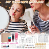 WEBEEDY DIY Lip Gloss Making Kit for Adults,55 Pcs Moisturizing Lip Glaze Handmade Set to Make Your Own Lips Gloss,Fun Makeup Kits for Beginners Women DIY Makeup Supplies Set Gift WEBEEDY