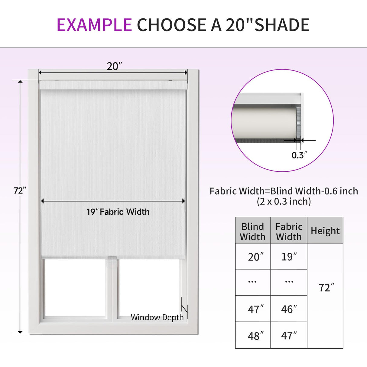 Astomi Cordless Blackout Roller Shades for Windows - Pull Down Roller Shades with Valance, Easy to Install, for Living Room, Bedroom, Office, Bathroom, 22" W x 72" H, White Astomi