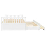 Harper & Bright Designs Full Size Daybed with Twin Size Trundle and 3 Storage Drawers, Wood Full Captain’s Bed with Trundle Bed, Full Platform Bed Great for Kids Guests Sleepovers (White) Harper & Bright Designs