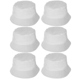 6 Pcs White Bucket Hats Bulk, Sublimation Hats Blank Beach Fishing Cap for Women Men, Two Sided White, 22 Inches Circumference Lnrueg