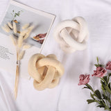 Wood Knot Chain Link Decor - 3 Link Boho Wooden Hand Carved Decorative Wooden Links Knots for Coffee Table Entryway Modern Farmhouse Shelf Decoration DEERWIN