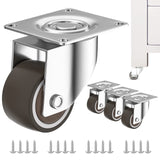 ANDUTEES 1 inch Caster Wheels Set of 4, Low Profile Wheels for Furniture, No Noise Mini Swivel Rubber Casters, with 360 Degree Top Plate for Small Furniture ANDUTEES