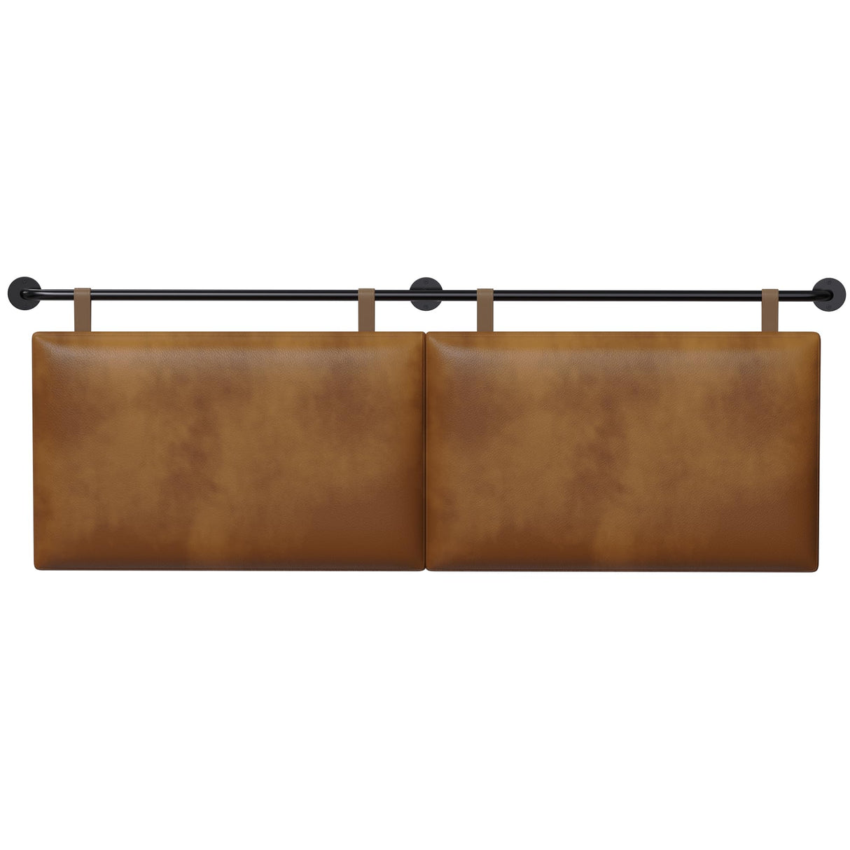 BSHOMGI Queen Headboard, Hanging Headboards with Brown Faux Leather Industrial Pipe Modern Style Multifunction Queen Headboard Only for Bed Backboard (Brown, Queen) BSHOMGI