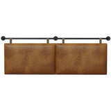 BSHOMGI Queen Headboard, Hanging Headboards with Brown Faux Leather Industrial Pipe Modern Style Multifunction Queen Headboard Only for Bed Backboard (Brown, Queen) BSHOMGI