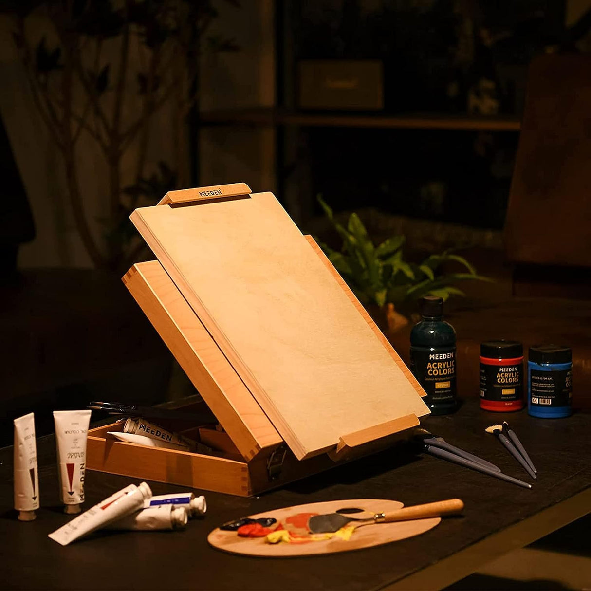 MEEDEN Unfinished Wood Canvas Board: 1-1/2" Deep 8x8” Wooden Canvas Panel Pack of 4 - Blank Cradled Wood Art Board for Painting MEEDEN