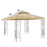 BenefitUSA Replacement Canopy Top Cover for 10'X10' Gazebo Polyester Double Tiers for Outdoor Garden Patio Pavilion Sunshade (Beige) BenefitUSA