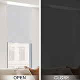 NICETOWN 100% Blackout Roller Shades, No Tools No Drill Cordless Blinds for Windows, Thermal Insulated Privacy French Door Window Shades for Bedroom Kitchen (26" W x 64" L, Greyish White, 1 Panel) NICETOWN