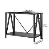 DWVO 10-40 Gallon Fish Tank Stand, Aquarium Stand with 2-Tier Storage Shelf, Heavy Duty Reptile Breeder Turtle Tank Terrarium Rack Table for Home Office, Black, W-Shape DWVO