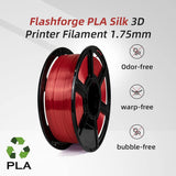 Flashforge 3D Printer Filament Silk PLA 1.75mm 1kg Spool-Dimensional Accuracy +/- 0.02mm (Red) FLASHFORGE