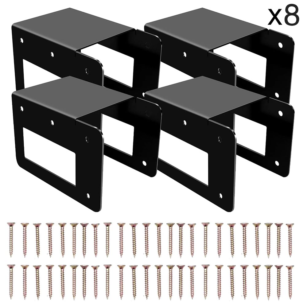 Outdoor Firewood Racks - 8 Pack Log Storage Rack Bracket Kit, Adjustable Heavy Duty Powder Coated Steel Holder,Fireplace Wood Storage, Log Holder Generic