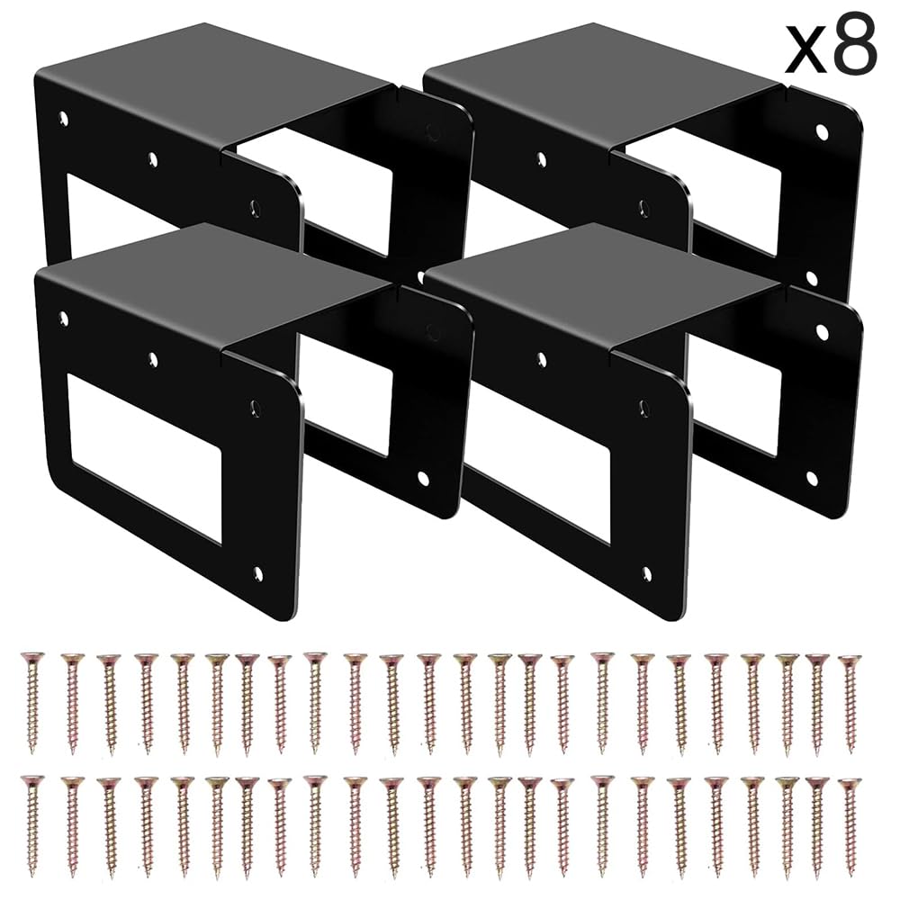 Outdoor Firewood Racks - 8 Pack Log Storage Rack Bracket Kit, Adjustable Heavy Duty Powder Coated Steel Holder,Fireplace Wood Storage, Log Holder