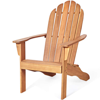 RELAX4LIFE Adirondack Chair, Acacia Wood Adirondack Lounge Chair, Weather Resistant Outdoor Chair for Patio Garden Yard Porch Deck, 350 LBS Weight Capacity, Wooden Fire Pit Chairs (1, Natural - WoodArtSupply