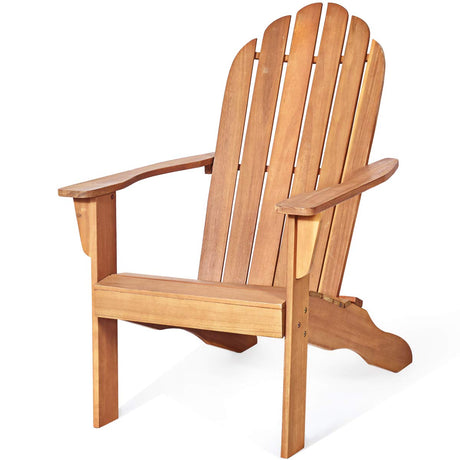 RELAX4LIFE Adirondack Chair, Acacia Wood Adirondack Lounge Chair, Weather Resistant Outdoor Chair for Patio Garden Yard Porch Deck, 350 LBS Weight Capacity, Wooden Fire Pit Chairs (1, Natural) RELAX4LIFE
