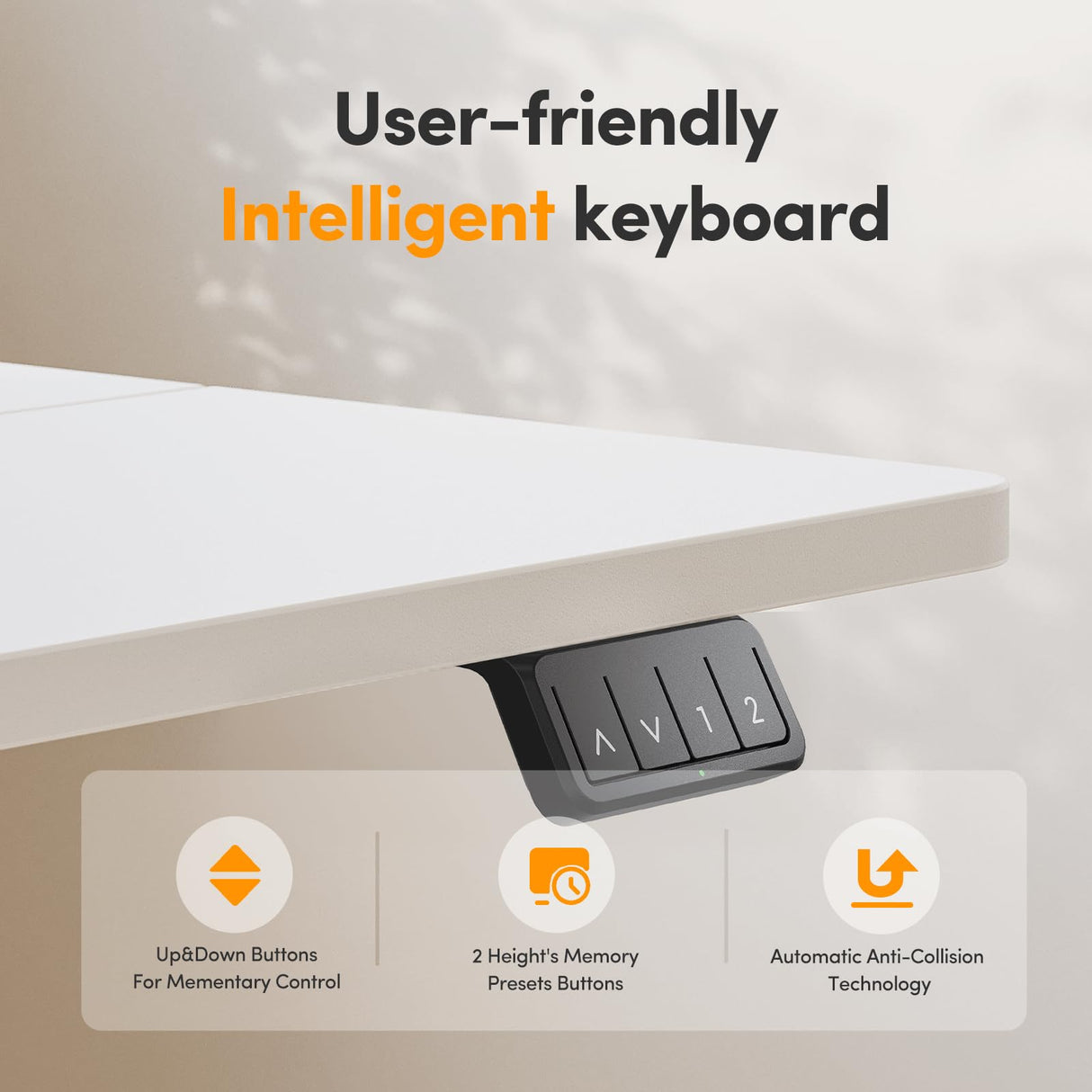 Cubiker Standing Desk, Stand up Height Adjustable Home Office Electric Desk, 40 x 24 Inch Sit Stand Desk with Splice Board, White Desktop Cubiker