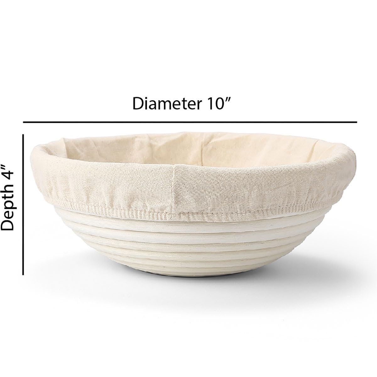 Saint Germain Bakery Premium Round Bread Banneton Basket with Liner - Perfect Brotform Proofing Basket for Making Beautiful Bread (10 inch) Saint Germain Bakery