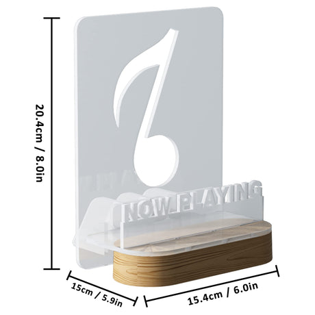 YuanDian Light up Now Playing Vinyl Record Stand, Now Spinning Record Stand, Wooden Acrylic Holder for Vinyl Album Display Storage, Vinyl Record LED Display Storage Collection Holder with USB Powered YuanDian
