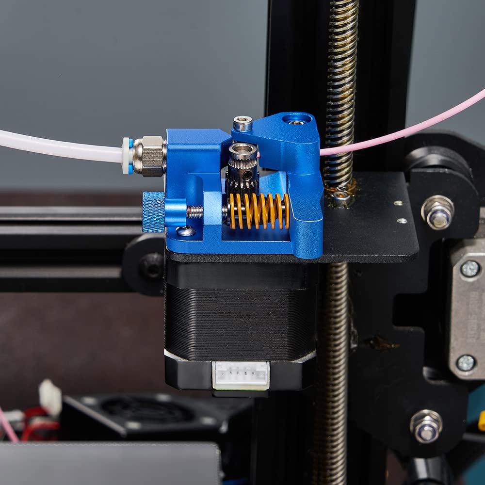 Updated Dual Gear Ender 3 Extruder, Dual Hardened Steel Drive Gear CR10S Pro Extruder Blue Compatible for Ender 3 V2, Ender 3 Pro,Ender 3 Max,Ender 5/CR10,3D Printer 1.75 mm Filament Extruder SAPLUSREPRAP