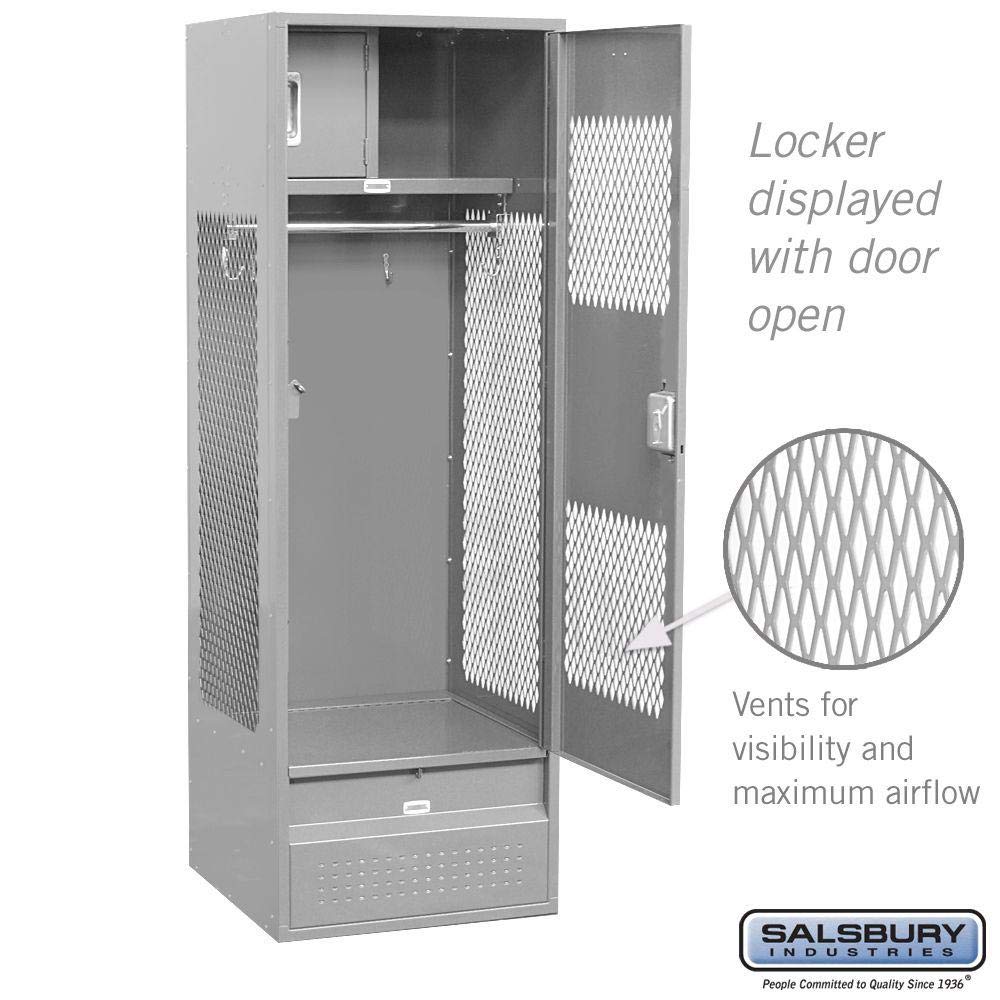 Salsbury Industries 72024GY-U Unassembled 6-Feet High 24-Inch Deep Standard Gear Metal Locker Ventilated Door, Gray Salsbury Industries
