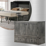 Mega Solutions Murphybedz Tuscany Murphy Cabinet Chest Bed with Charging Station 6 Inch, Queen (Galaxy Grey) Mega Solutions